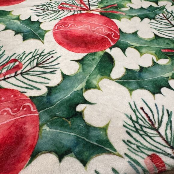 Minky Couture Plush Ornament Christmas Themed Holiday Print Pillowcase Set - Picture 5 of 10